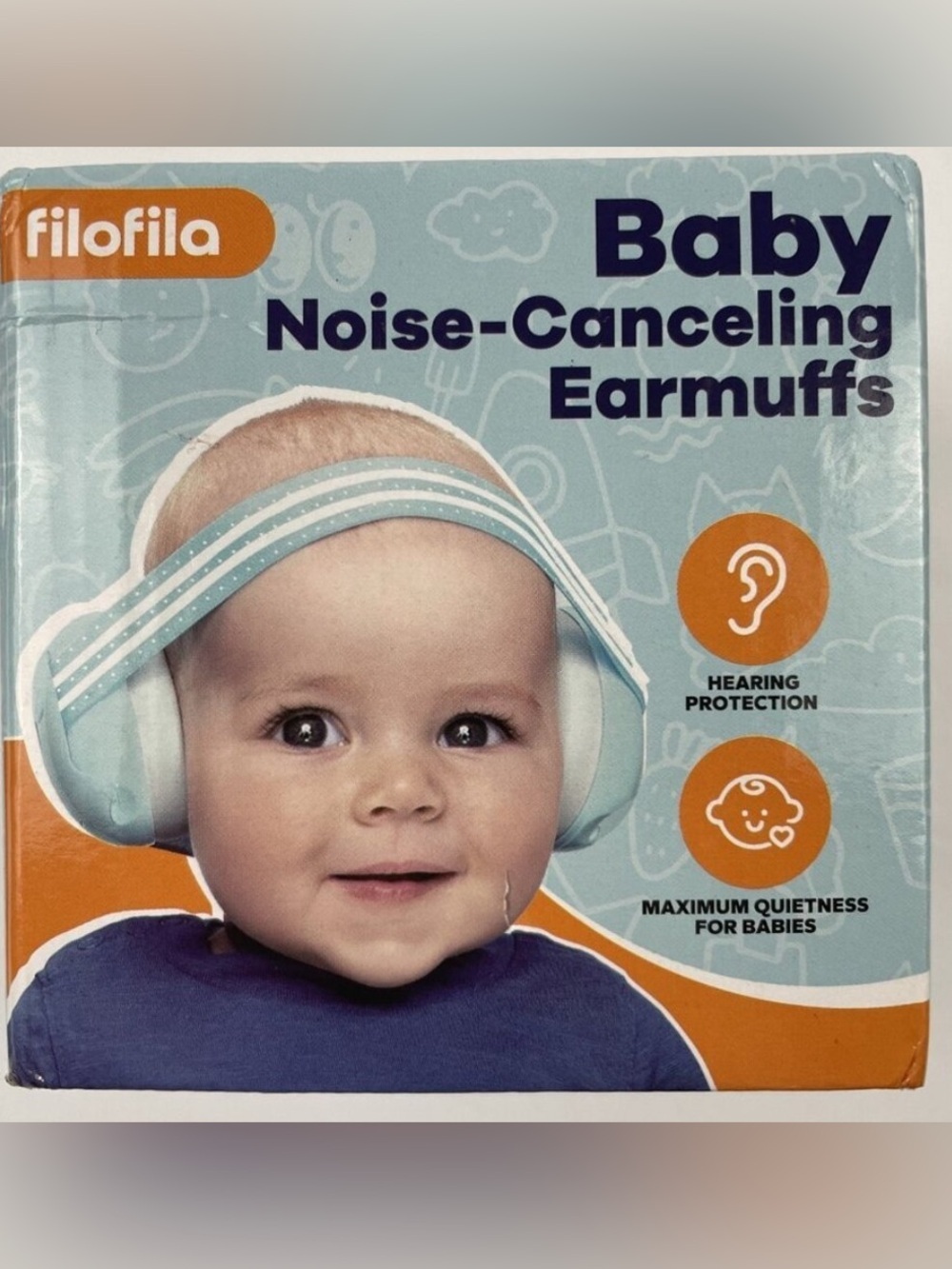 Fila Baby Noise-Canceling Headphones - Light Blue/White